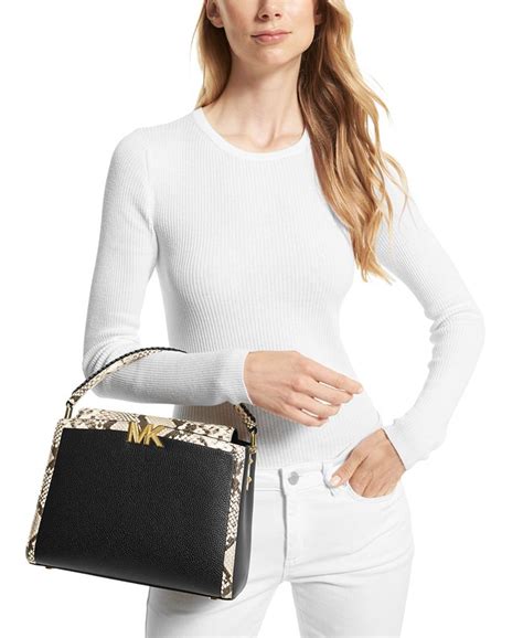 michael kors karlie medium leather satchel|michael kors karlie satchel.